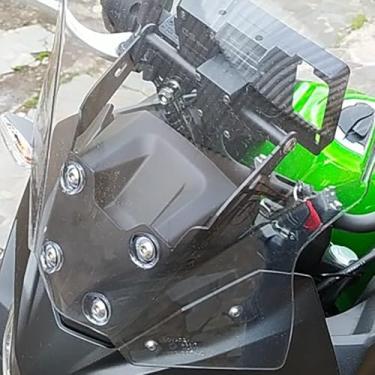 Imagem de Suporte de suporte de barra GPS de navegação de motocicleta para Versys-X300 Versys X-300 X300 Versys X 300 Versys-X 300 VersysX300 KLE300 2017-2023 2022, suporte de suporte para celular com barra
