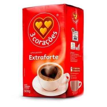 Imagem de Café 3 Corações Extra Forte Vácuo 500G - Ponto
