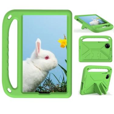 Imagem de Sfulatdc Capa para tablet adequada para crianças, com alça e suporte, leve, à prova de choque, compatível com Xiaomi Redmi Pad SE 8.7, verde