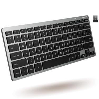 Imagem de Macally Teclado sem fio pequeno | Mini teclado compacto | Perfeito para laptop, desktop, superfície, Chromebook, notebook - cinza espacial