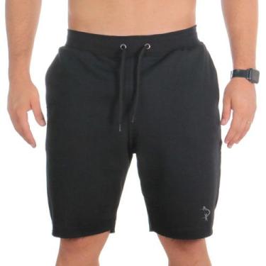 Imagem de Bermuda Plus Size Short Algodao Moletom Masculino Lisa Cordao Ajustave