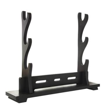 Imagem de SEEMINESALE Suporte Para Katana De 3 Camadas, Suporte Para Espada De Samurai Preto, Suporte Para Lâmina De Cosplay, Suporte Para Espada De 15,5 Polegadas, Suporte Para Sabre De Luz, Tanto, Espada De