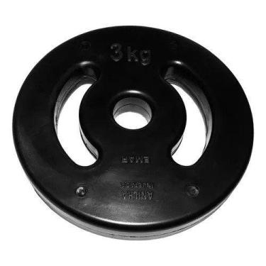 Imagem de Anilha 03kg Injetada Emborrachada Peso Academia JFIT