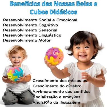 Imagem de Brinquedo Bola De Encaixe Didático Educativo Infantil 15CM - Flexinter