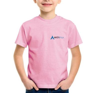Imagem de Camiseta Infantil Arch Linux - Foca na Moda, Rosa bebê, 12