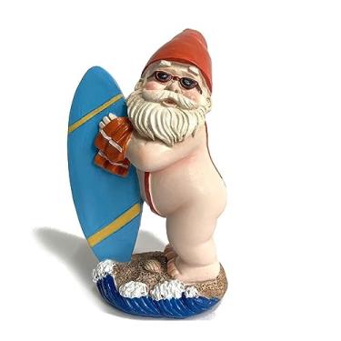 Imagem de Decoração de jardim Enfeites de gnomos para surf e natação, jardim ao ar livre, estátua de resina de anões, artesanato para decoração de gramado Estátua de jardim