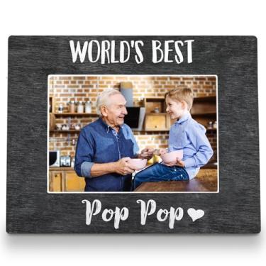 Imagem de FLDAS Porta-retrato pop pop 20 x 25 cm, porta-retratos para vovô, presentes para vovô, presentes de aniversário dos pais para PopPop do neto, neta, melhor porta-retrato pop do mundo, 5 x 7