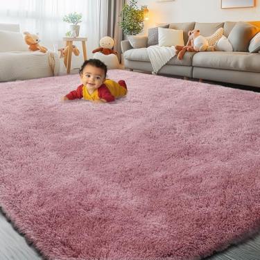 Imagem de Tapetes de área de 20 x 25 cm para sala de estar, quarto, tapete de área grande, tapete felpudo macio de cabeceira, tapetes para decoração de casa (blush, 20 x 25)