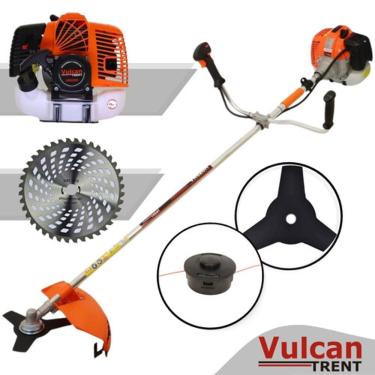 Imagem de ROÇADEIRA LATERAL A GASOLINA  VULCAN TRENT VR620H 2T 62cc 3HP PROFISSIONAL COM FACA 3P + LAMINA DE VIDEA 40D P/ TRONCOS