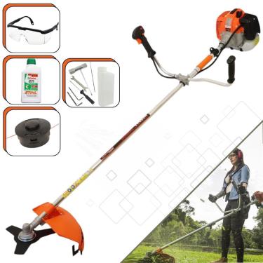 Imagem de ROÇADEIRA LATERAL A GASOLINA  VULCAN TRENT VR620H 2T 62cc 3HP PROFISSIONAL COM FACA 3P + LAMINA DE VIDEA 40D + ÓCULOS