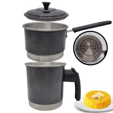 Imagem de Cuscuzeira Pequena Individual Nordestina Craqueado Cabo Longo Nº 10 – Tradição e Sabor na Sua Cozinha