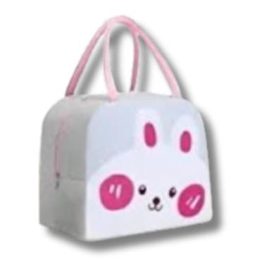 Imagem de Bolsa Térmica Infantil para Lanche, Design de Animais Fofos, Alça Dupla, Ideal para Escola e Passeios (COELHO AZUL)