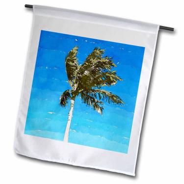 Imagem de 3dRose fl_174722_1 Palmeira em Palmeira abstrata com vento e bandeira de jardim de vento, 30,5 x 45,7 cm