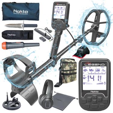 Imagem de Nokta The Legend Pro Pack Kit de Detector de Metais, Pacote Caçador Temperado (Ponteiro, Escavador, Estojo de Transporte, Capa) Conjunto Profissional para Adultos Impermeável Recarregável Detectores