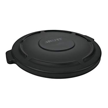 Imagem de Rubbermaid Commercial Products 1867532 Brute Heavy-Duty Round Trash Can/Container Lid, 32 Gallon, Black (Pack of 6)