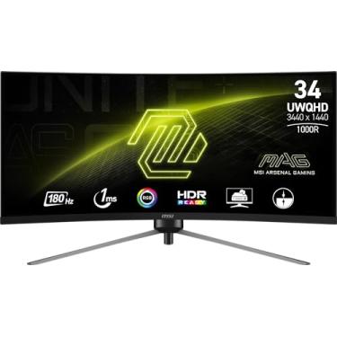 Imagem de MSI MAG345CQR, monitor de computador UWQHD 3440 x 1440 de 86.4 cm, 180Hz, HDMI, 1ms, preto