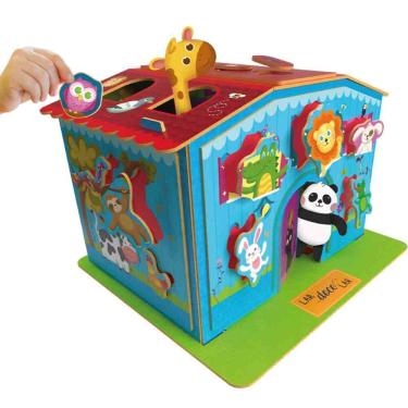 Imagem de Jogo Ache E Encaixe - Casa Gigante Dos Animais - Madeira - Brincadeira De Criança