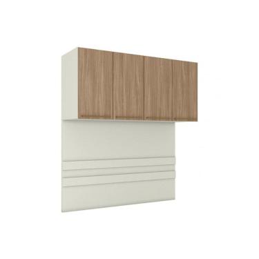 Imagem de Módulo De Quarto Casal Armário Ponte Aéreo Mc11 Seletto C- 4 Portas Areia-jequitibá - Henn