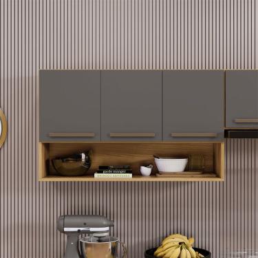 Imagem de Armário Aéreo Plus Master Arte Móveis Cinamomo Grafite