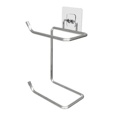 Imagem de Porta Papel Higiênico Banheiro Para Dois Rolos Com Adesivo - Stolf Cromado