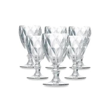 Imagem de Conjunto de 6 Taças de Vidro Diamond, 340ml, Design Diamante, Transparente