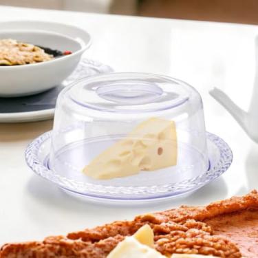 Imagem de Prato De Vidro Para Queijo Com Tampa(100% ACRÍLICO)