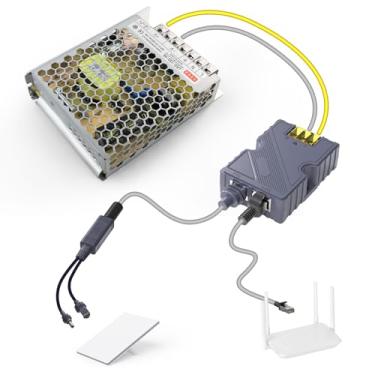 Imagem de QUIDDITY Kit Starlink Mini Poe: Fonte De Alimentação 150 W, Adaptador Divisor 12 V + Ca 180-260 Para 48 V/3 A, Injetor Gigabit Com Proteção Avançada Compatível