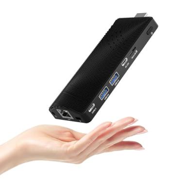 Imagem de HEIGAOLAPC Stick Pc Sem Ventoinha, Mini Desktop Celeron N4000 4Gb Ram 64Gb Emmc (1,1 Ghz), Usb-C Micro Usb Pd3.0 Hdmi 4K 60Hz Wi-Fi5 Gigabit Ethernet Bt5.0 Para Uso Comercial, Escritório, Industrial