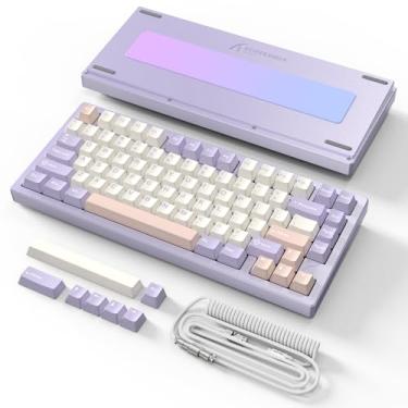 Imagem de ATTACK SHARK Teclado Mecânico Sem Fio Para Jogos X75-Qmk - Estrutura Em Liga De Alumínio Cnc, Montagem Com Vedação Iluminação Rgb Personalizável, Modo Triplo (2,4 Gb/Bt/Com Fio), Compatível Win/Mac/