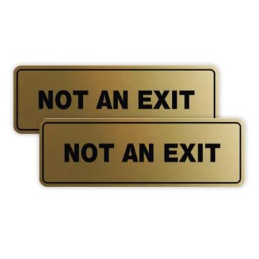 Imagem de All Quality Padrão não é uma placa de parede ou porta de saída - Material durável | Fita de espuma dupla face | Ouro escovado - Pequeno (pacote com 2)