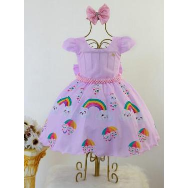 Imagem de Vestido Infantil Chuva de Amor E Tiara - Pingo de Gente Baby Kids , 4,