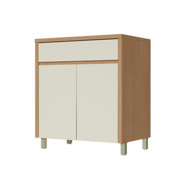 Imagem de Balcão Nesher Condessa com 2 Portas, 1 Gaveta e 1 Prateleira - 80cm de largura - Carvalho/Greige
