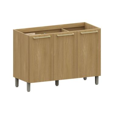 Imagem de Balcão Cozinha P/ Pia 120cm 3 Pts S/ Tampo Elegance Luciane Freijó/freijó Brasil