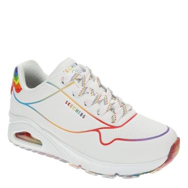 Imagem de Skechers Tênis feminino Uno-Drizzl'n Rainbow, Branco/Multi, 37