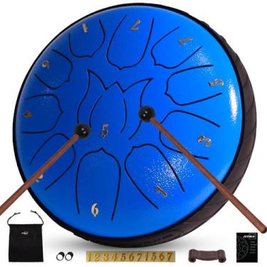 Imagem de Tambor de língua de aço JYTMUS Drum611-Blue de 6 polegadas 11 notas