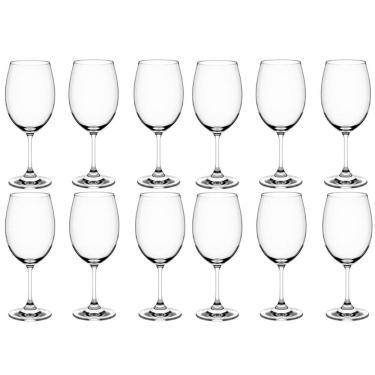 Imagem de Conjunto 12 Taças de Vinho Tinto 450ml Cristal Titânio Haus Mesa Jantar