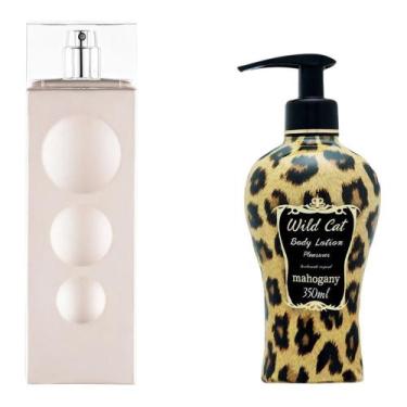 Imagem de KIT Fragrância Make Me Fever Off White + Hidratante Wild Cat Mahogany 