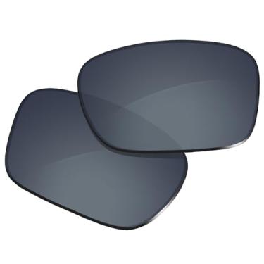 Imagem de Glintbay Lentes de óculos de sol de substituição 100% precisas para Oakley Chainlink OO9247/Chainlink Asian Fit OO9252 - Espelho preto ônix polarizado