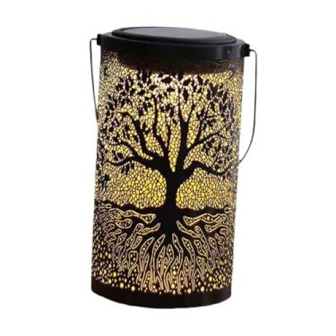 Imagem de Bothyi Lanterna solar de jardim, iluminação decorativa movida a energia solar, luzes externas de metal à prova de intempéries para caminho, quintal, árvore