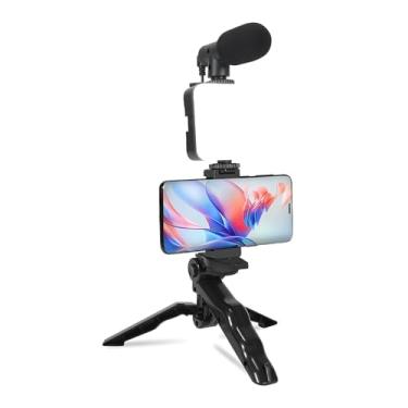 Imagem de Led Portátil com Microfone Integrado e Tripé para Celular - Luz para Gravar Video Profissional, 3 Cores (Branca/Suave/Quente), 600 Lúmens, Compacto e Leve, Iluminação para Lives, Vlogs e Maquiagem