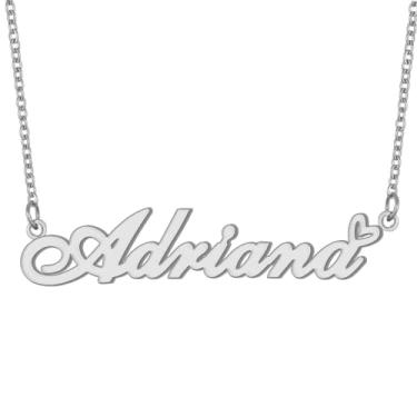 Imagem de Colar com nome personalizado banhado a ouro 18 K, pingente de coração fofo para mulheres e meninas, Metal, aço inoxidável