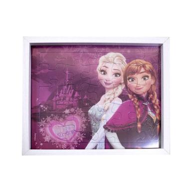 Imagem de Porta Retrato Quebra Cabeça Anna Elsa Frozen 22X27Cm Disney