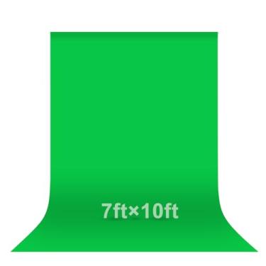 Imagem de EMART Pano de fundo de foto de tela verde, 2 x 3 m, pano de fundo de sessão de fotos, croma, tela verde, cortina de tecido de poliéster para remoção de fundo, reunião de zoom, estúdio de vídeo