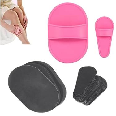 Imagem de 80 peças de almofadas de refil para remoção de pelos, 2 tamanhos para pernas, biquíni, facial, removedor de pelos de axila, remoção manual de pelos e lixa fina substituível para esfoliação