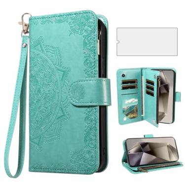 Imagem de Asuwish Capa de celular para Samsung Galaxy S24 Ultra 5G capa carteira celular com protetor de tela de vidro temperado e flor flip porta-cartão de crédito suporte suporte S24Ultra 24S S 24 24Ultra