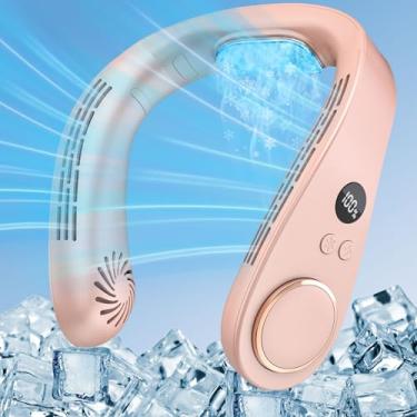 Imagem de Ventiladores de pescoço que sopram ar frio, ar condicionado de pescoço recarregável, alimentado por bateria, sem folhas, rosto silencioso, ventilador portátil para viagens, melhores presentes para o