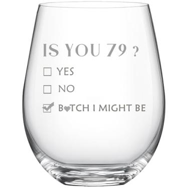 Imagem de ERYUWOZA Presentes de aniversário de 79 anos para mulheres e homens, virando 79 presente taça de vinho, 79 anos de idade, artigos de festa decorações para ela, presentes de aniversário para mulheres