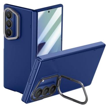 Imagem de LTLMYDAM Capa elegante para Samsung Galaxy Z Fold 7, protetor de tela frontal com dobradiça automática, capa de metal com função de suporte de câmera, azul, dobra 7