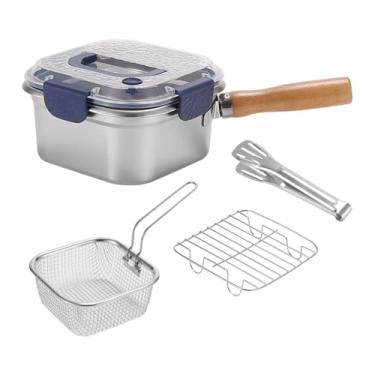 Imagem de Baoblaze Mini Fritadeira com Cesto, Recipientes Leves para Armazenamento de Alimentos em Casa com Tampa para Vegetais, Peixe, Ensopados, Massas, Azul