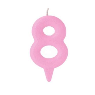 Imagem de Vela De Aniversário Número Magic Candy Rosa Claro - PartiuFesta